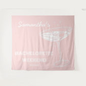 Retro Junggeselinnen-Abschied Hintergrund Rosa Coc Wandteppich (Vorderseite (Horizontal))