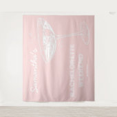 Retro Junggeselinnen-Abschied Hintergrund Rosa Coc Wandteppich (Vorderseite)