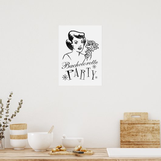 Retro Junggeselinnen-Abschied Poster (Küche)
