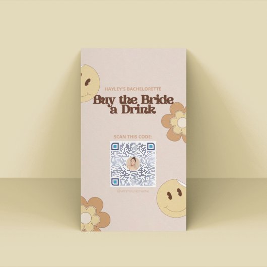 Retro Junggeselinnen-Abschied Venmo QR Karte