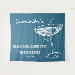 Retro-Junggesellinnen-Abschied Hintergrund Boho Tü Wandteppich