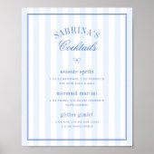 Retro-Junggesellinnen-Abschiedscocktailbar-Schild Poster (Vorne)