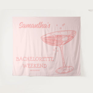 Retro-Junggesellinnen-Abschiedsparty-Hintergrund R Wandteppich