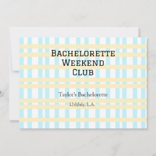 RETRO JUNGGESELLINNEN WOCHENENDE CLUB BLAU GELB DA EINLADUNG