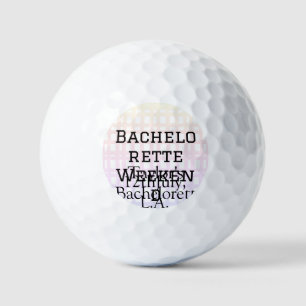 RETRO JUNGGESELLINNEN WOCHENENDE CLUB ROSA ORANGE  GOLFBALL