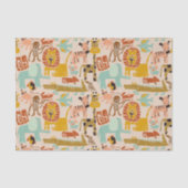 Retro Jungle Tiere Niedlich Gemustert Seidenpapier (Vorderseite)