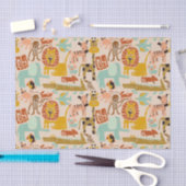 Retro Jungle Tiere Niedlich Gemustert Seidenpapier (Handwerk)