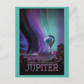 Retro Jupiter Aurora Space Travel Postkarte (Vorderseite)