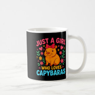 Retro Just a Girl, die Capybaras Boho Floral Liebe Kaffeetasse