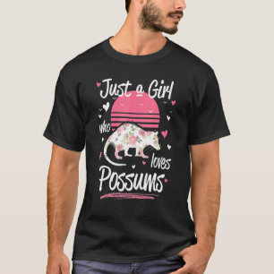 Retro Just a Girl Who Lieben Possumsumsumsum Tierf T-Shirt