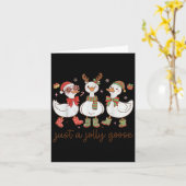 Retro Just A Jolly Goose Satan Christmas Holiday C Karte (Gelbe Blume)