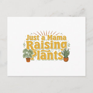 Retro Just a Mama, die Pflanzen großzieht SVG Postkarte