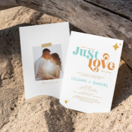 Retro Just Liebe Lässig Hochzeitseinladung Einladung