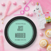 Retro-Just Married-Hochzeitspapierteller Pappteller (Party)