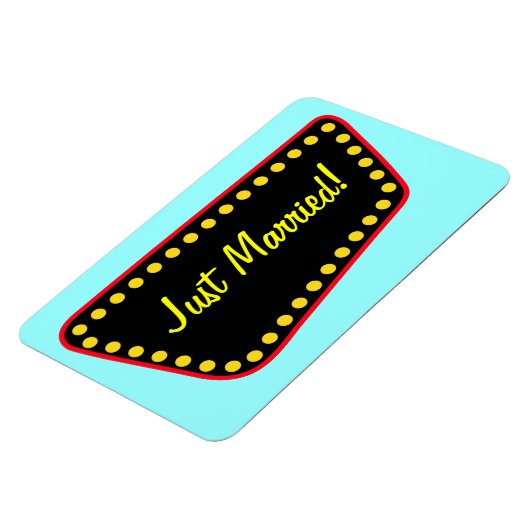 Retro Just Married Magnet (Linke Seite)