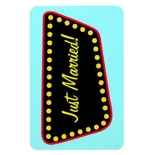 Retro Just Married Magnet (Vertikal)