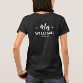 Retro Just Married Mr. und Mrs Blue Black & White T-Shirt (Rückseite)