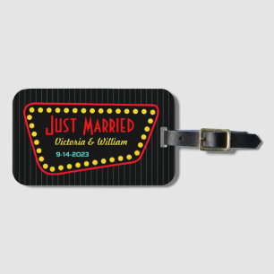 Retro Just Married Wedggy Gepäckmarke Geschenk Gepäckanhänger