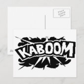 Retro KABOOM! Blast - Schwarz/Weiß Postkarte (Vorne/Hinten)