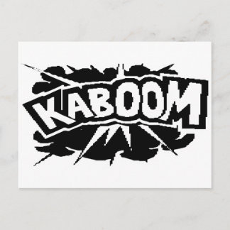 Retro KABOOM! Blast - Schwarz/Weiß Postkarte