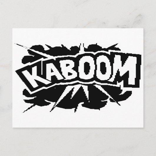 Retro KABOOM! Blast - Schwarz/Weiß Postkarte (Vorderseite)
