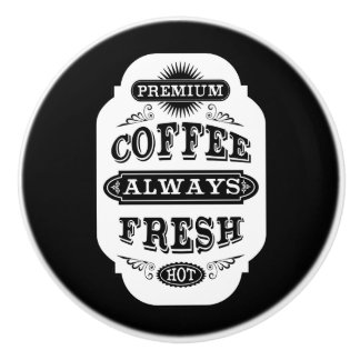 Retro Kaffee-Aufkleber Keramikknauf