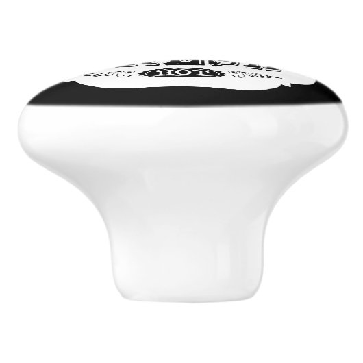 Retro Kaffee-Aufkleber Keramikknauf (Seitenansicht)