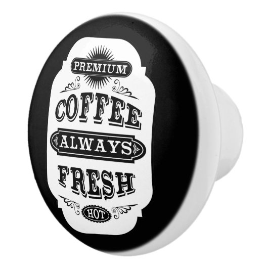 Retro Kaffee-Aufkleber Keramikknauf (Rechts)