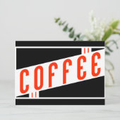Retro-Kaffee Einladung (Stehend Vorderseite)