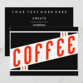 Retro-Kaffee Einladung (Vorne/Hinten)