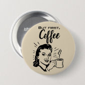 Retro-Kaffee Erster Knopf Button (Vorne & Hinten)