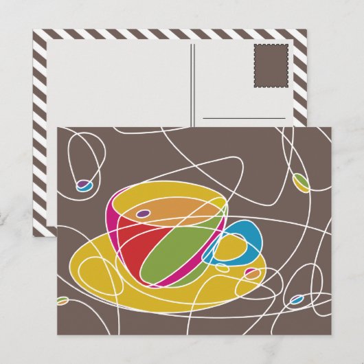 Retro-KAFFEE-Formen Postkarte (Vorne/Hinten)