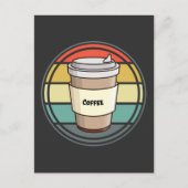 Retro Kaffee heißes Getränk zum Mitnehmen Postkarte (Vorderseite)
