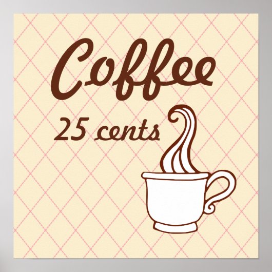 Retro-Kaffee-Kunstposter-Druck Poster (Vorne)