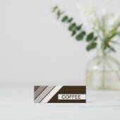 Retro KAFFEE Mini Visitenkarte (Stehend Vorderseite)