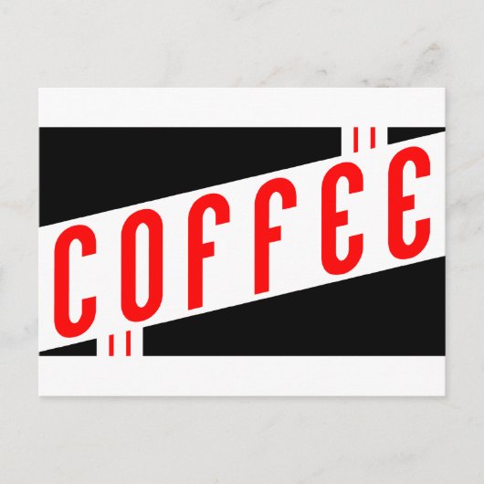 Retro-Kaffee Postkarte (Vorderseite)