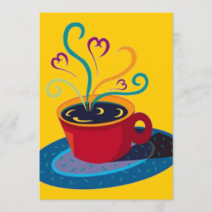 Retro Kaffee Tee Plauderei Party Blank 5x7 Einladung