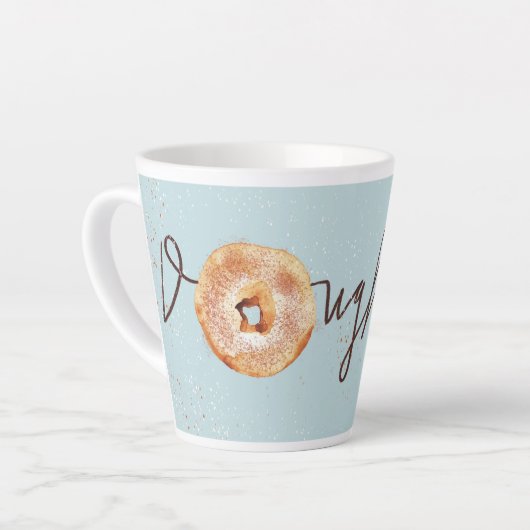 Retro-Kaffee und Cinnamon-Doughnut-Tasse Milchtasse (Linke Ecke)