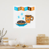 Retro-Kaffee und Donut Poster (Küche)