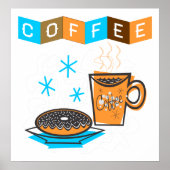 Retro-Kaffee und Donut Poster (Vorne)