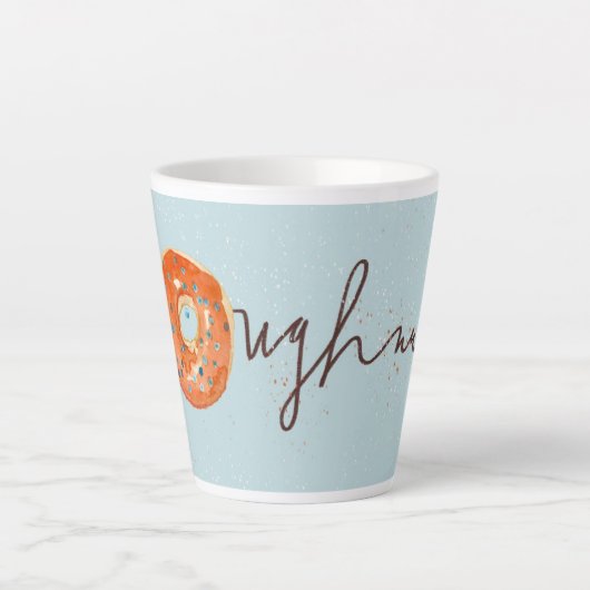 Retro-Kaffee und Orange-Glazed-Doughnut-Tasse Milchtasse (Vorderseite)