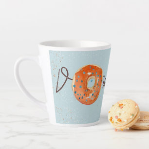 Retro-Kaffee und Orange-Glazed-Doughnut-Tasse Milchtasse