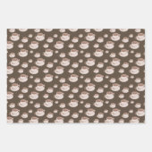 Retro-Kaffee-Zeit-Cups Brot Flat Geschenkpapier Set (Vorderseite 3)