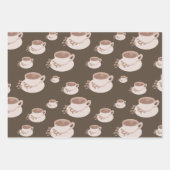 Retro-Kaffee-Zeit-Cups Brot Flat Geschenkpapier Set (Vorderseite)