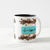 Retro-Kaffeebohnen aquamarine Tasse (VorderseiteRechts)