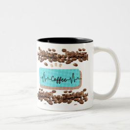 Retro-Kaffeebohnen aquamarine Tasse