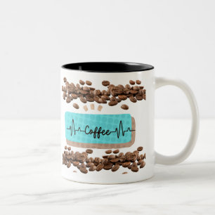 Retro-Kaffeebohnen aquamarine Tasse