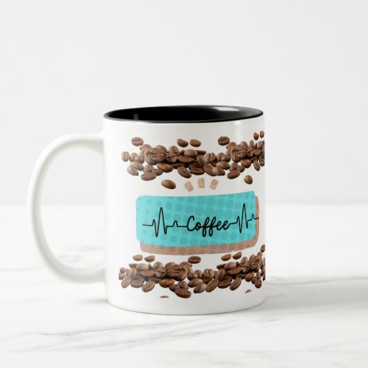 Retro-Kaffeebohnen aquamarine Tasse (Links)