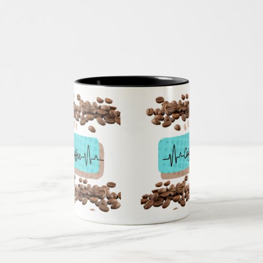 Retro-Kaffeebohnen aquamarine Tasse (Mittel)