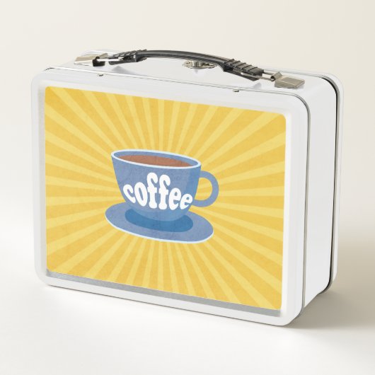 Retro-Kaffeedesign Metall Brotdose (Rückseite)